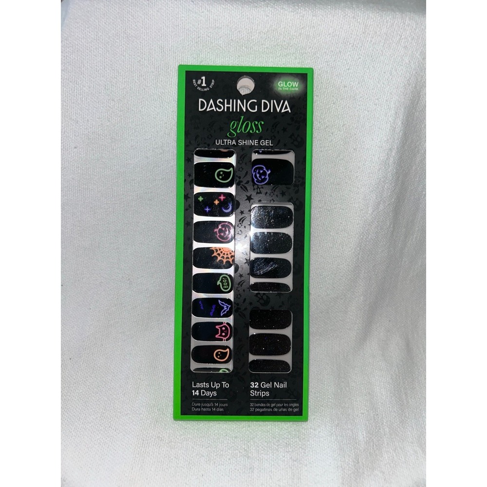 Dashing Diva Gloss Halloween Ultra Shine Gel Nail Strips Glow in the Dark - Picture 2 of 2